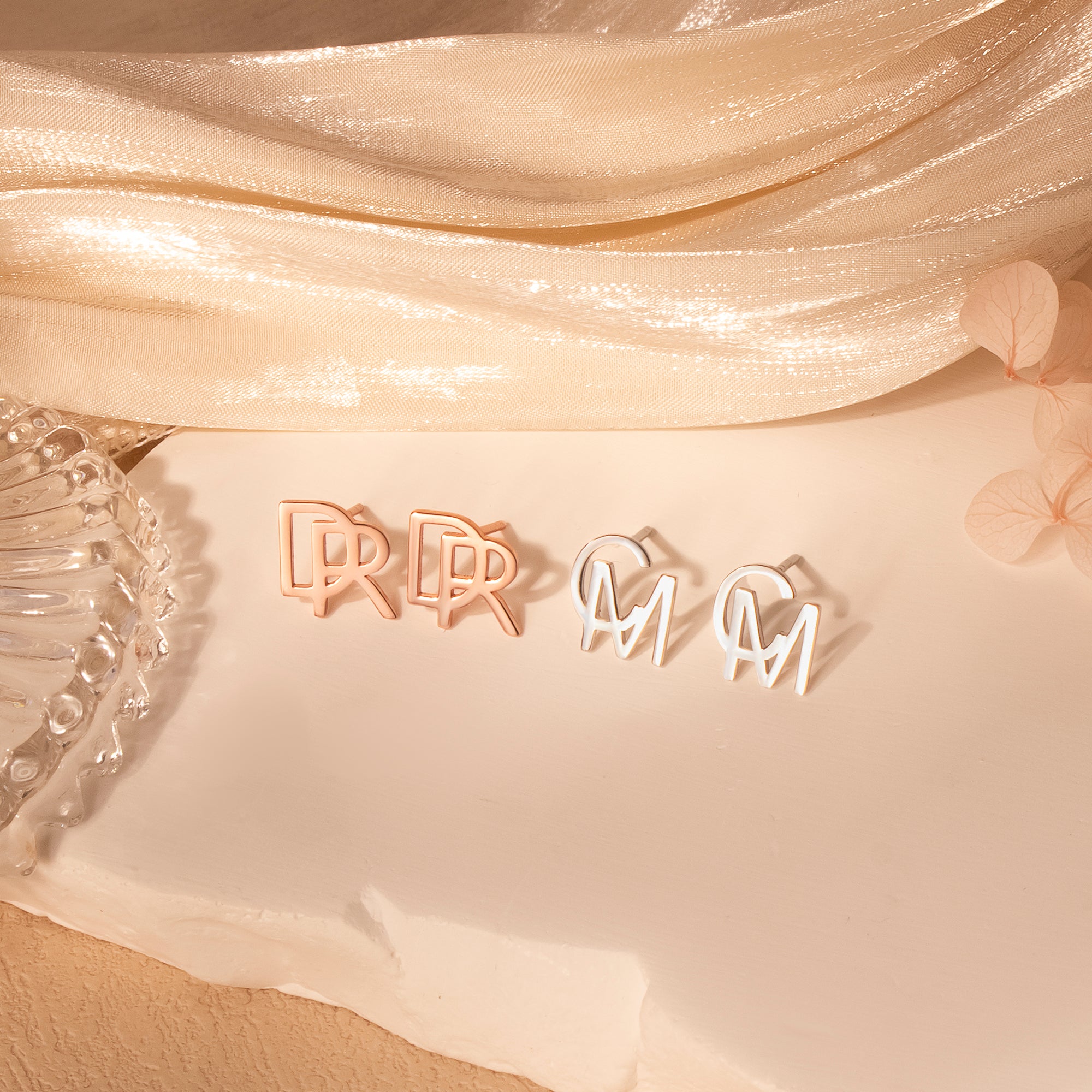 Personalized 2 Initial Earrings