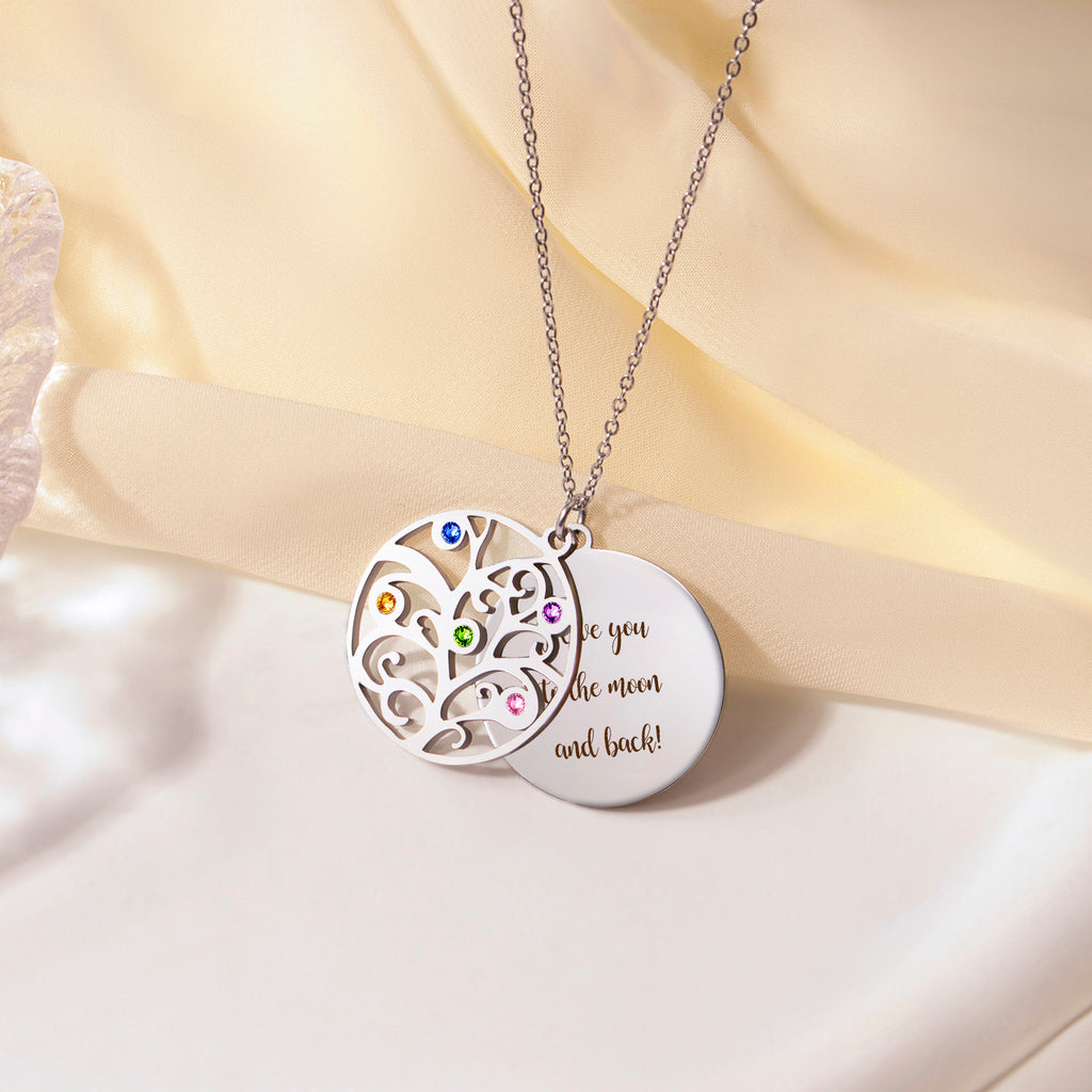 Custom Birthstone Tree of Life Necklace