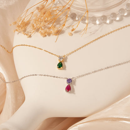 Birthstone Teardrop Necklace