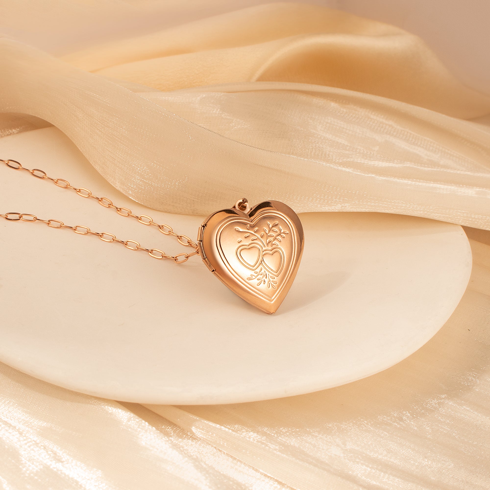 Double Hearts Photo Locket