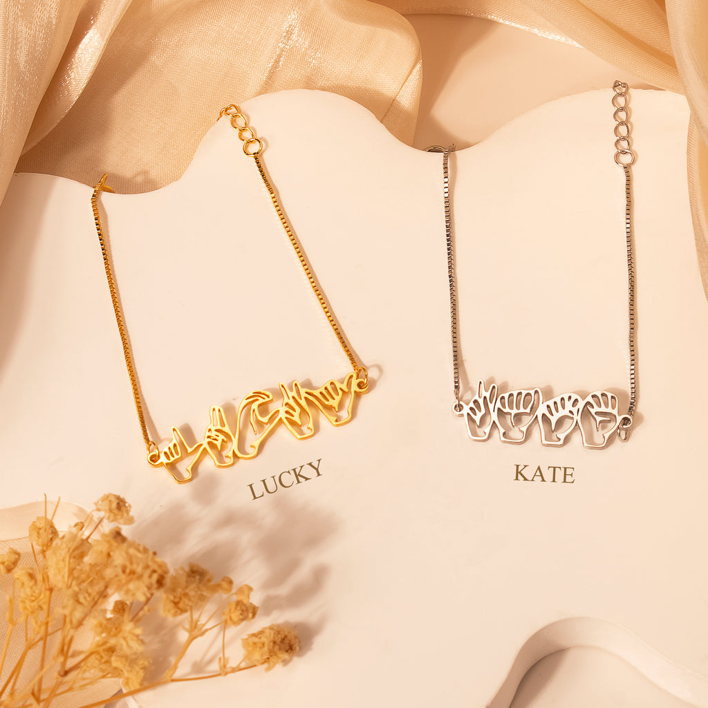 Custom Sign Language Bracelet