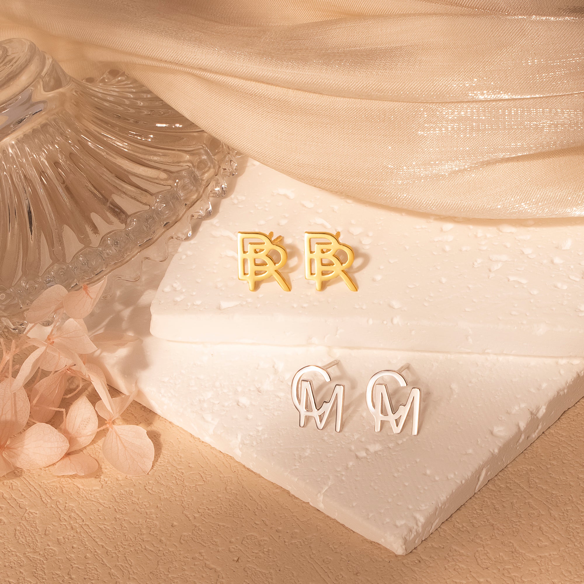 Personalized 2 Initial Earrings