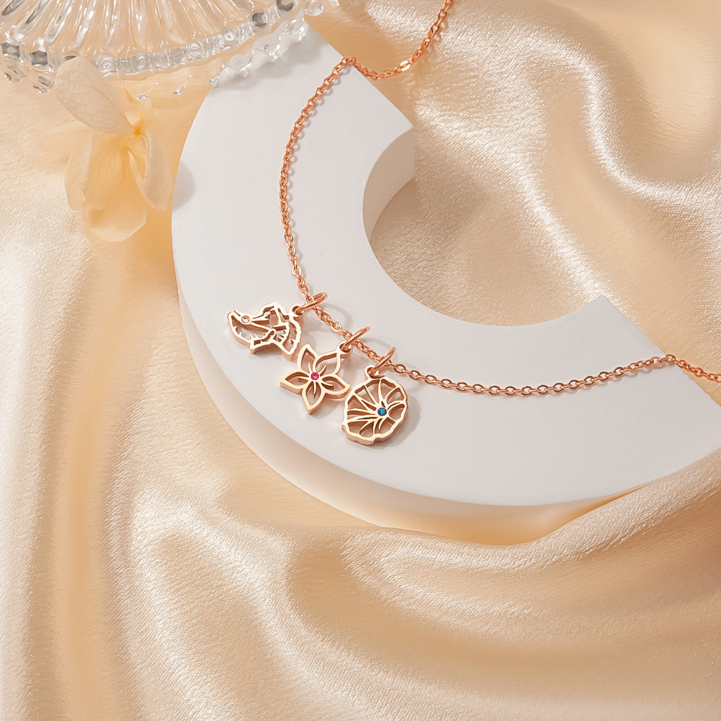 Birth Flower Charm Necklace