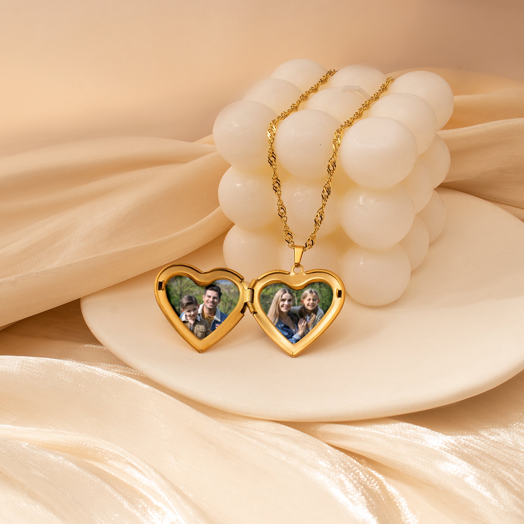 Double Hearts Pet Photo Locket