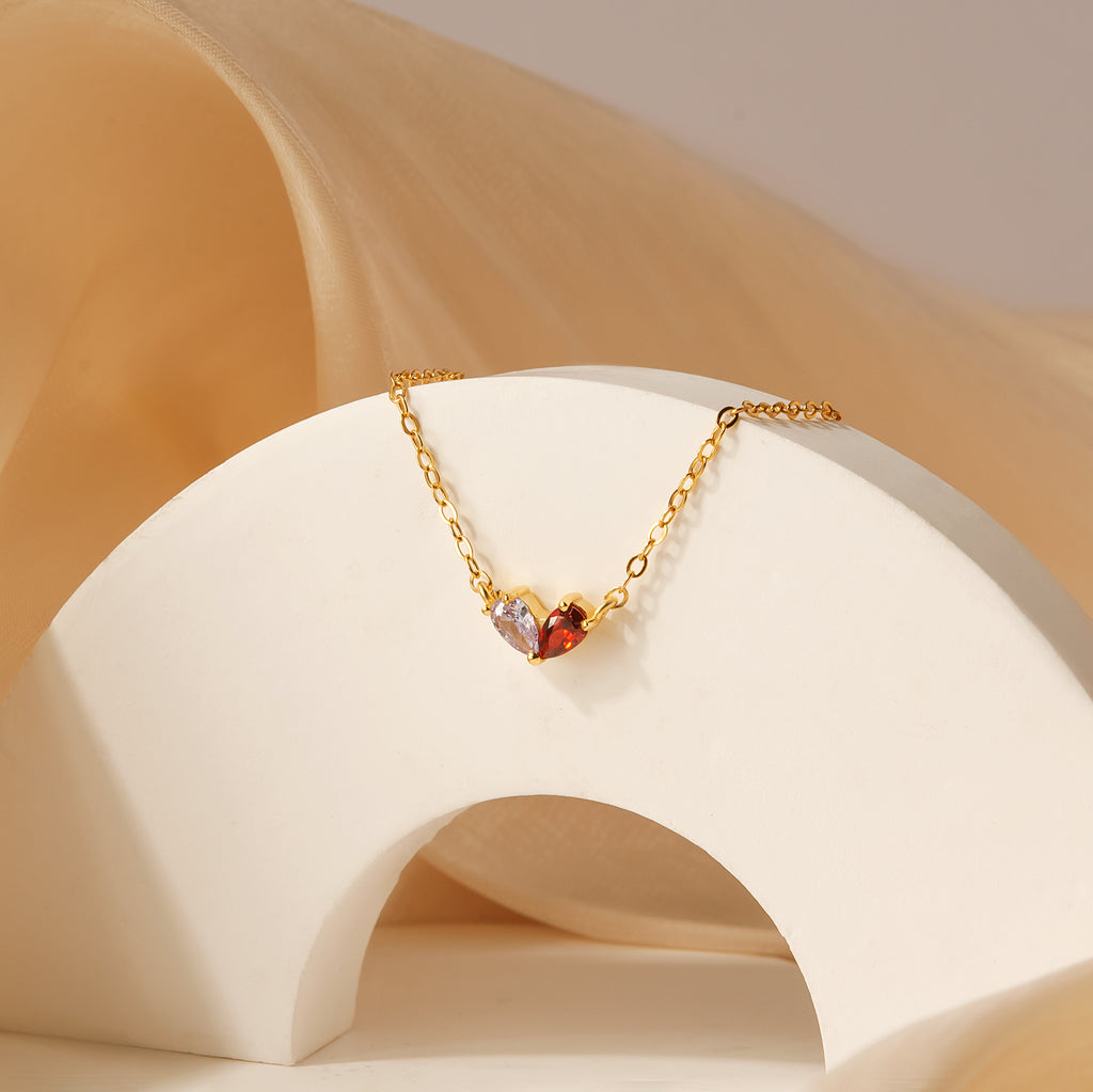 Birthstone Heart Necklace