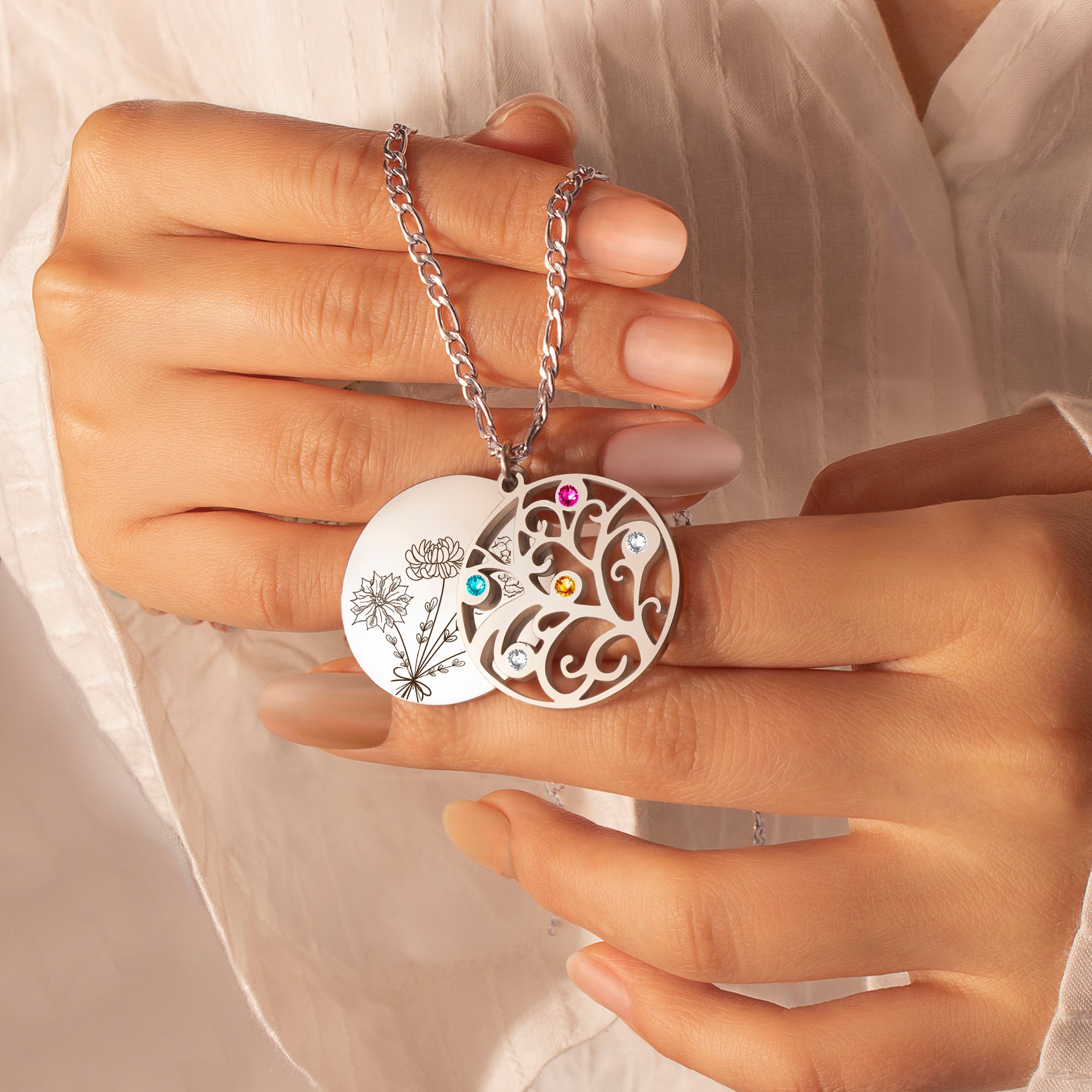 Build Your Own Bouquet Birthstone Tree of Life Necklace