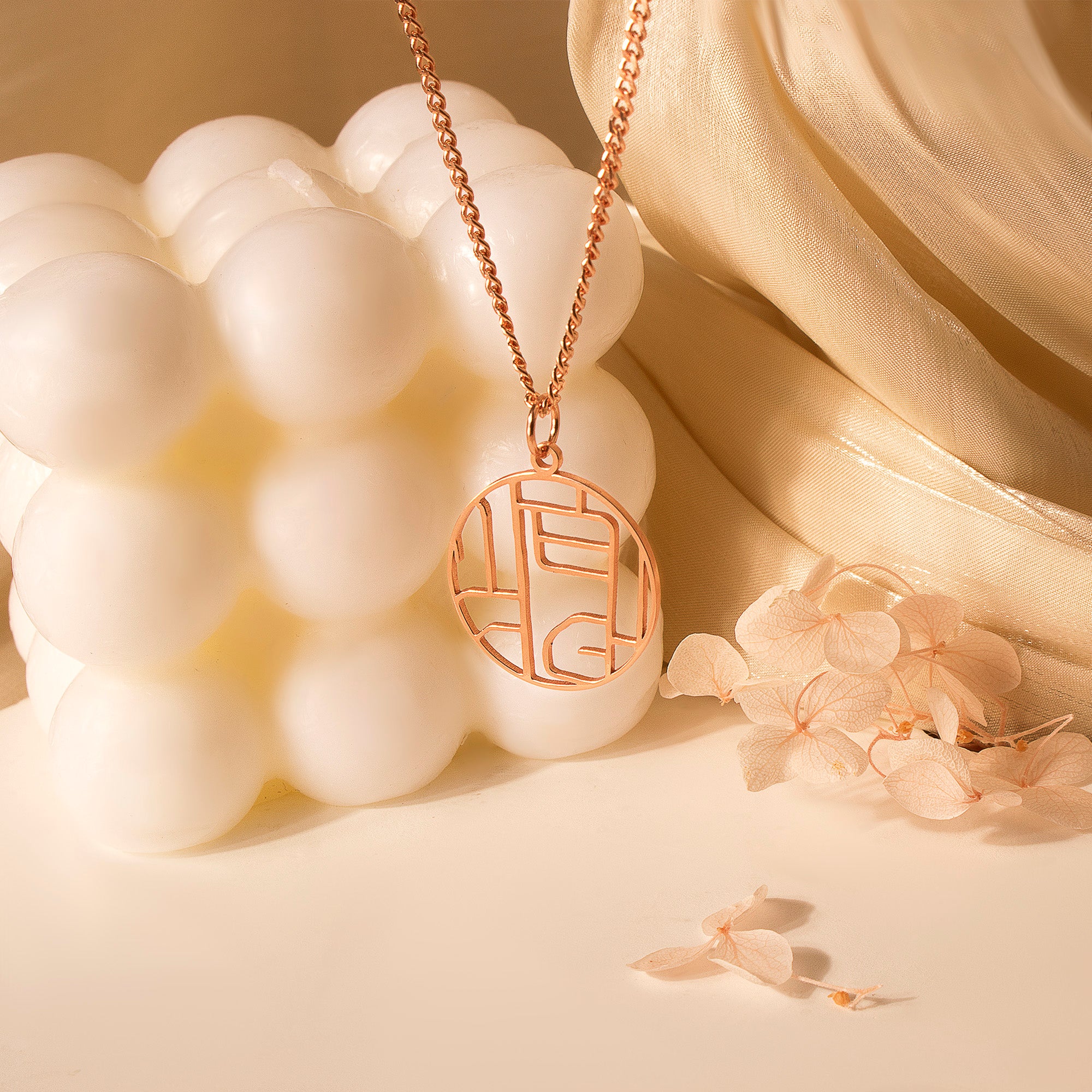 Circle Location Map Necklace