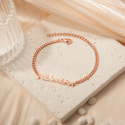 Name Bracelet with Curb Chain