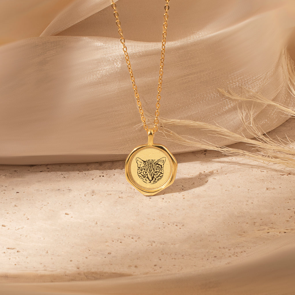 Pet Portrait Stamped Necklace