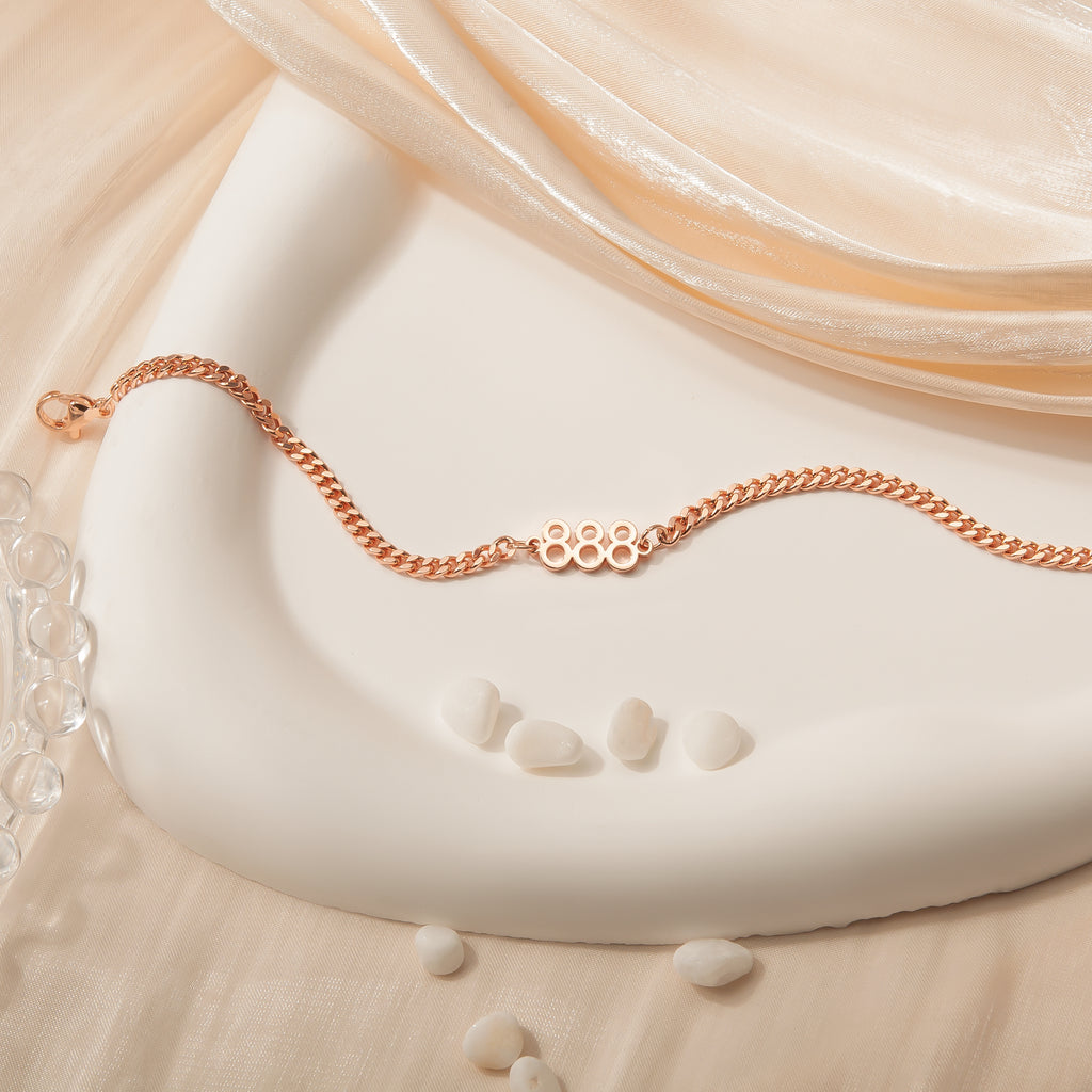 Angel Number Bracelet with Curb Chain