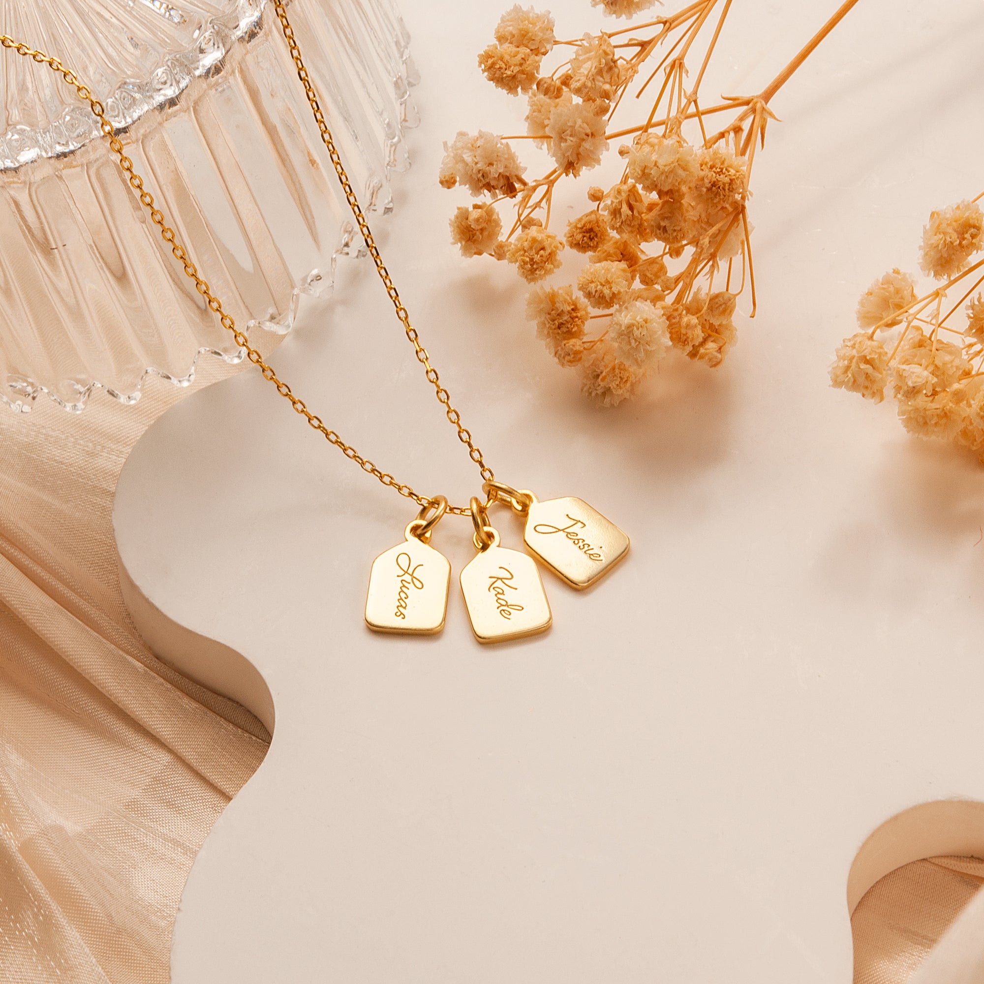 Custom Name Mini Tag Bar Necklace