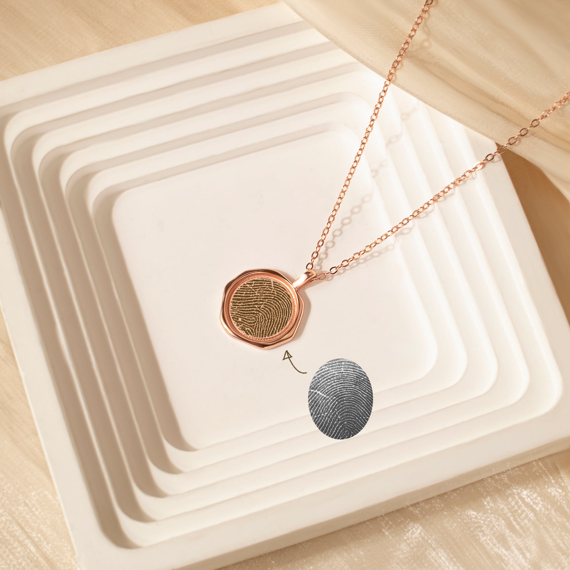 Fingerprint Stamped Necklace