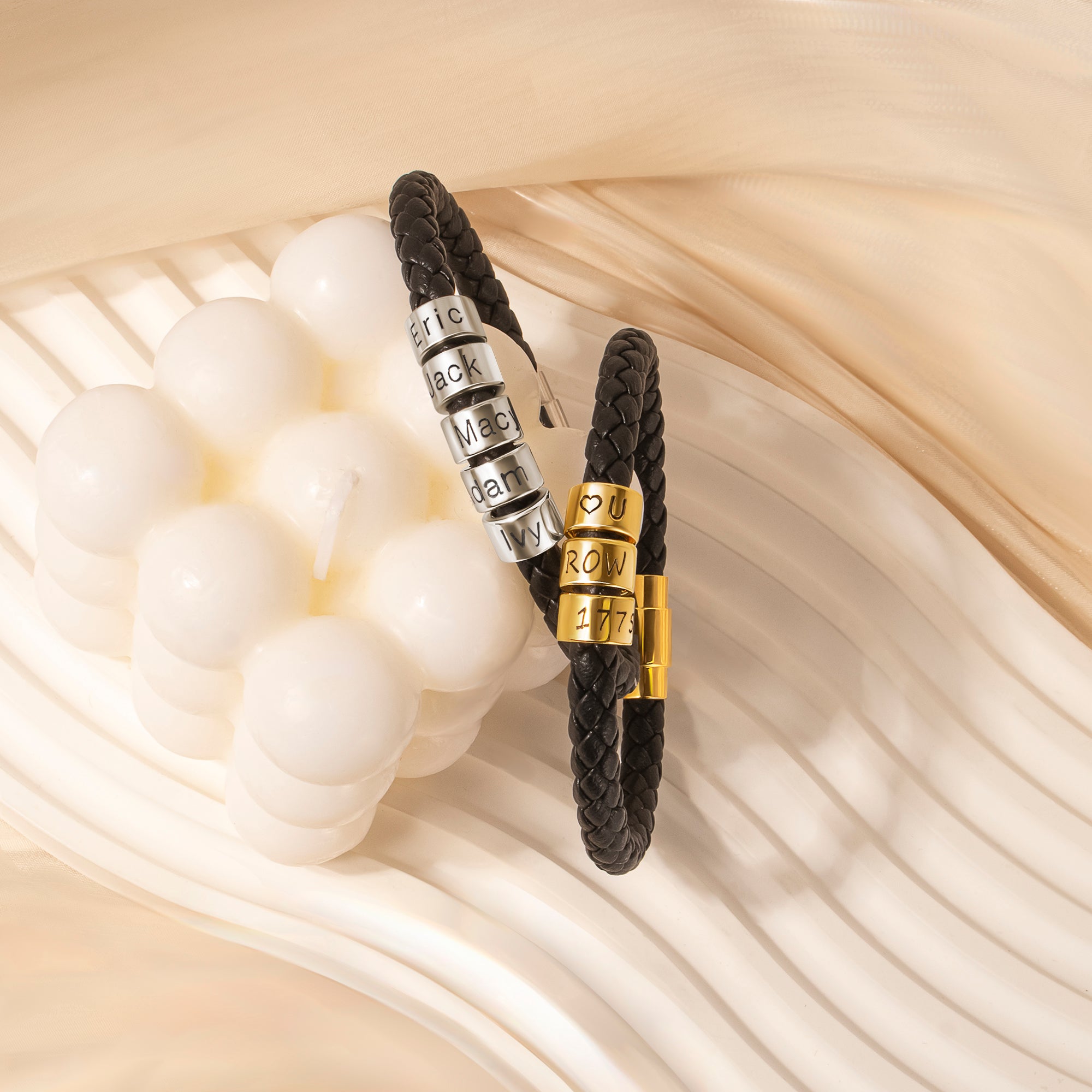 Custom Braided Rope Bead Bracelet