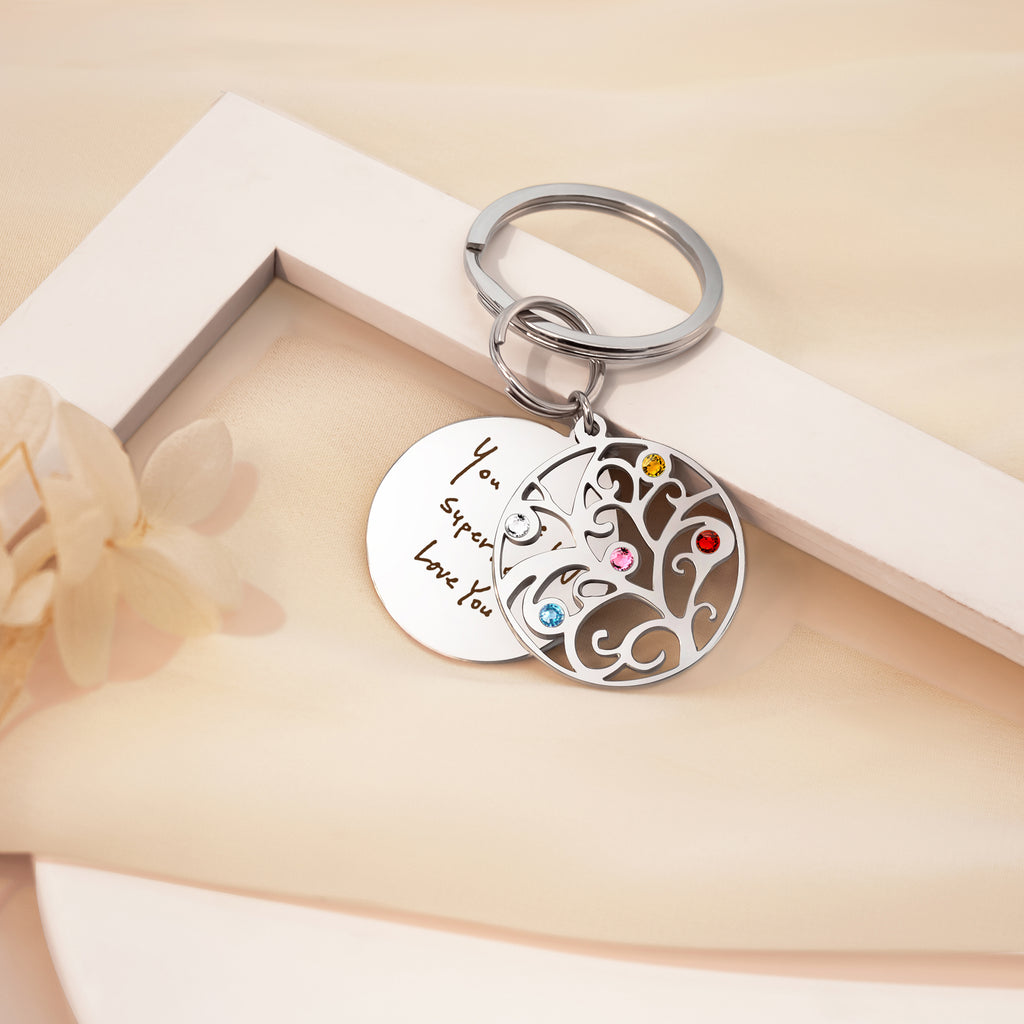 Handwriting Birthstone Tree of Life Necklace