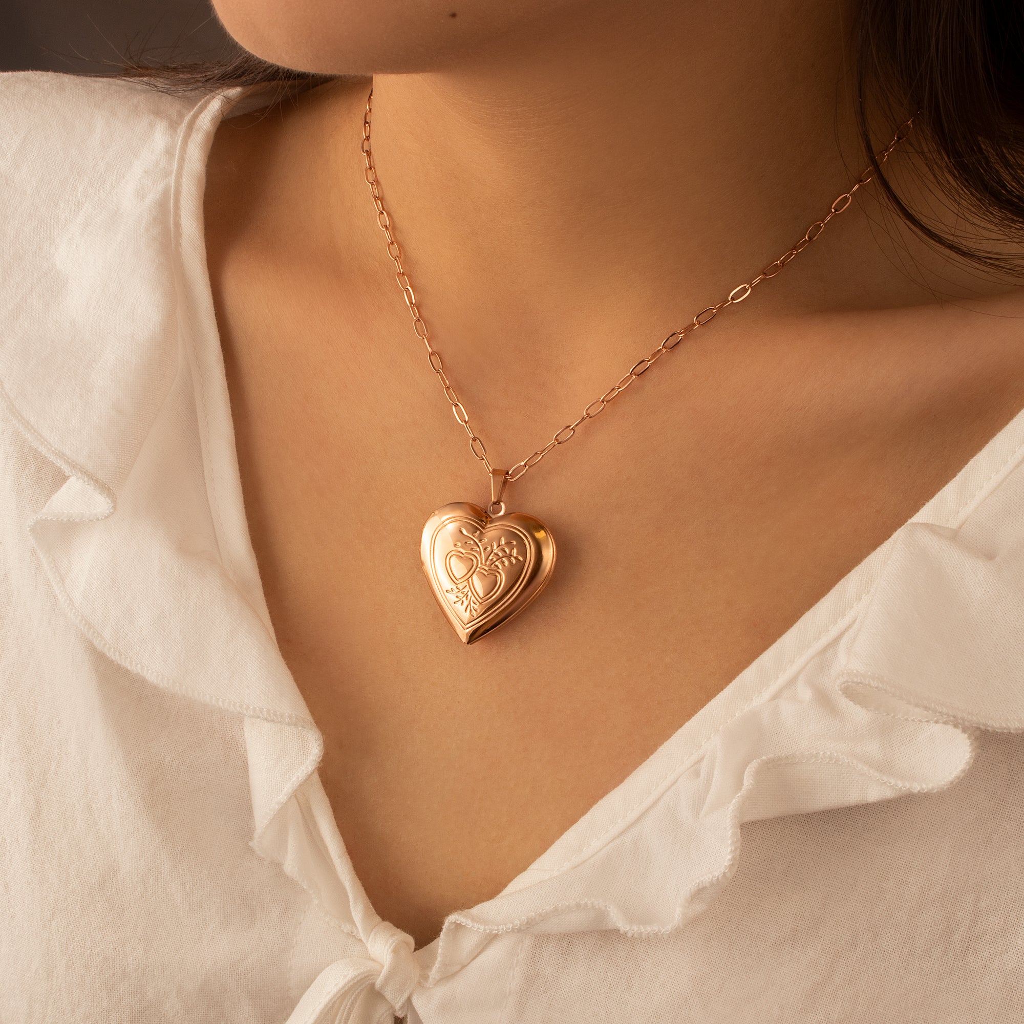Double Hearts Photo Locket
