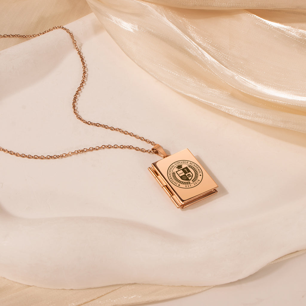 Square Logo Photo Locket Necklace