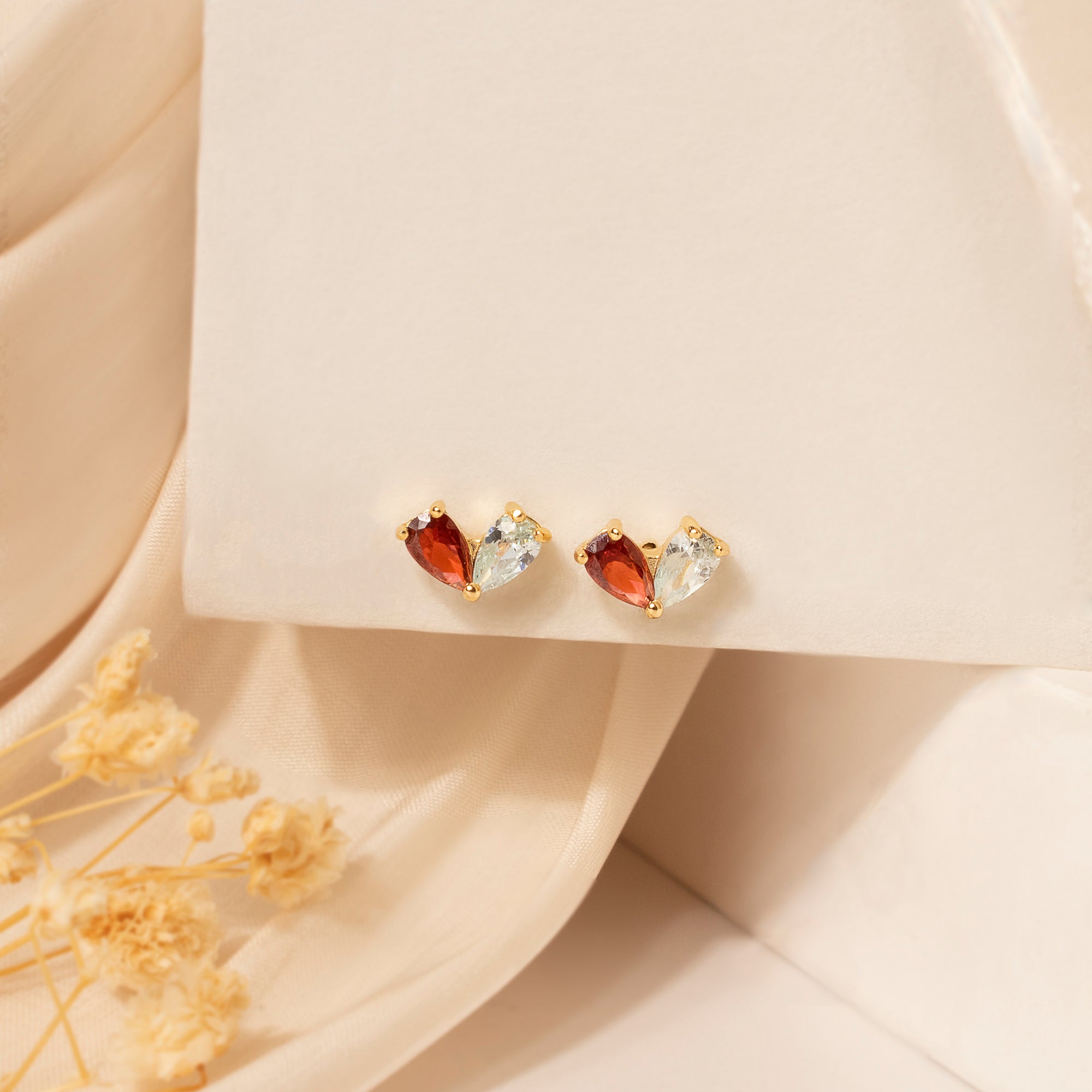 Heart Birthstone Earrings
