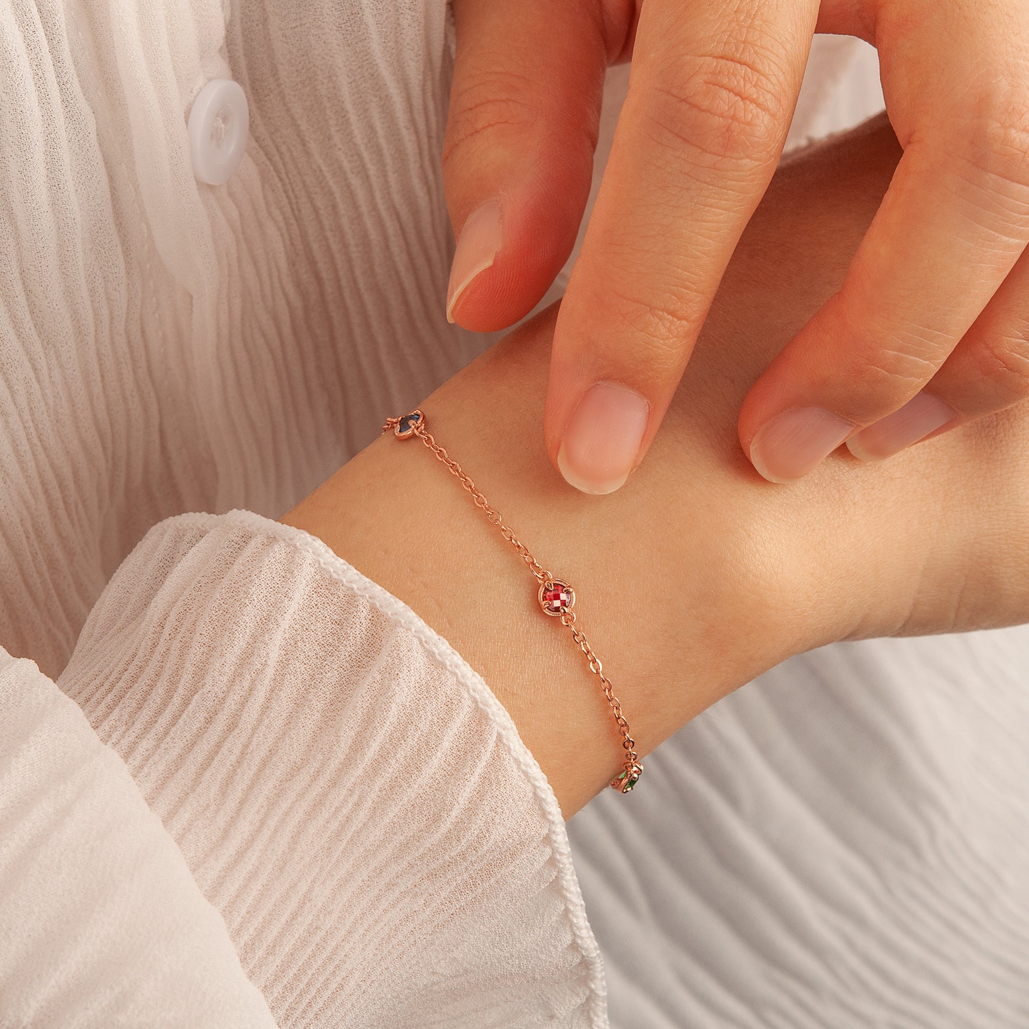 Custom 4mm Birthstone Bracelet