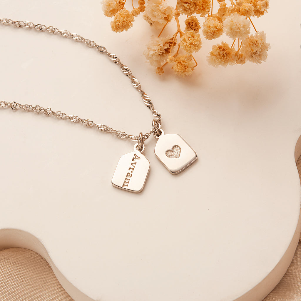 Custom Name Mini Tag Bar Necklace