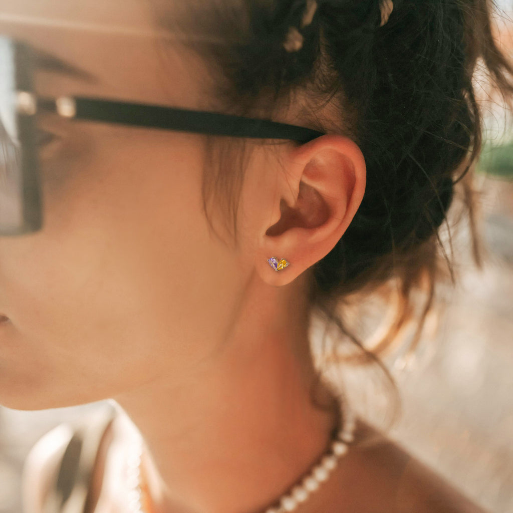 Heart Birthstone Earrings