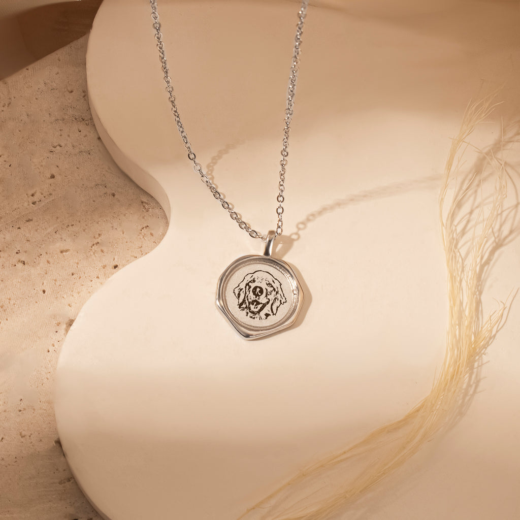 Pet Portrait Stamped Necklace