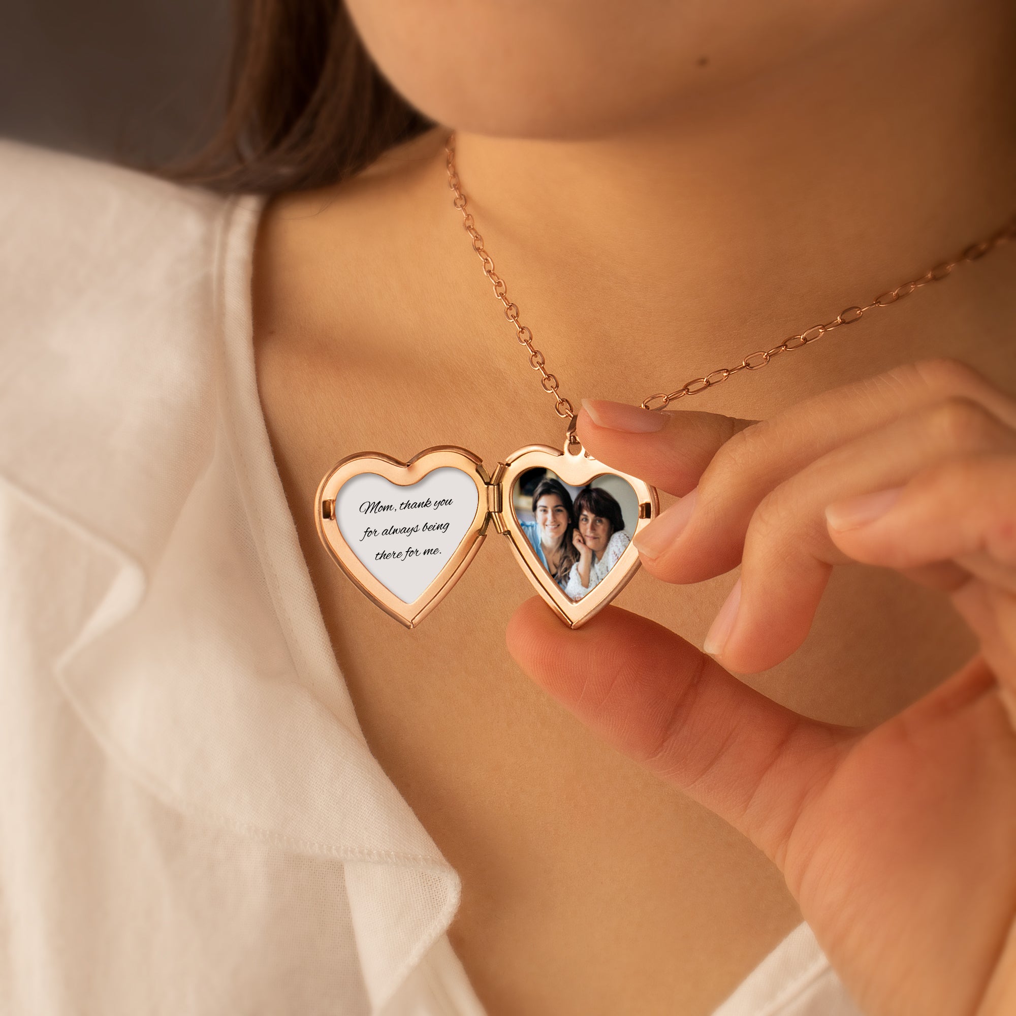 Double Hearts Photo Locket