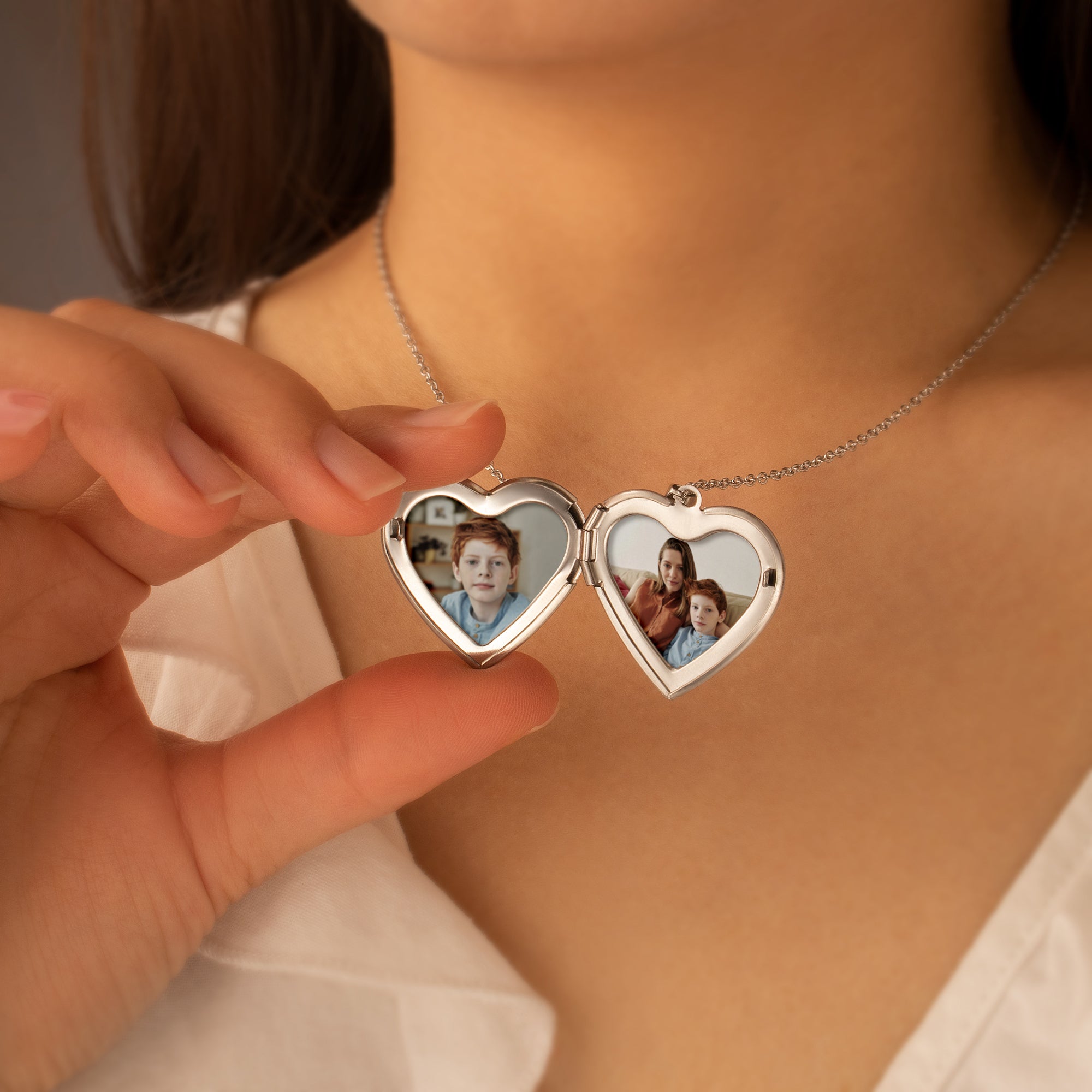 Double Hearts Pet Photo Locket