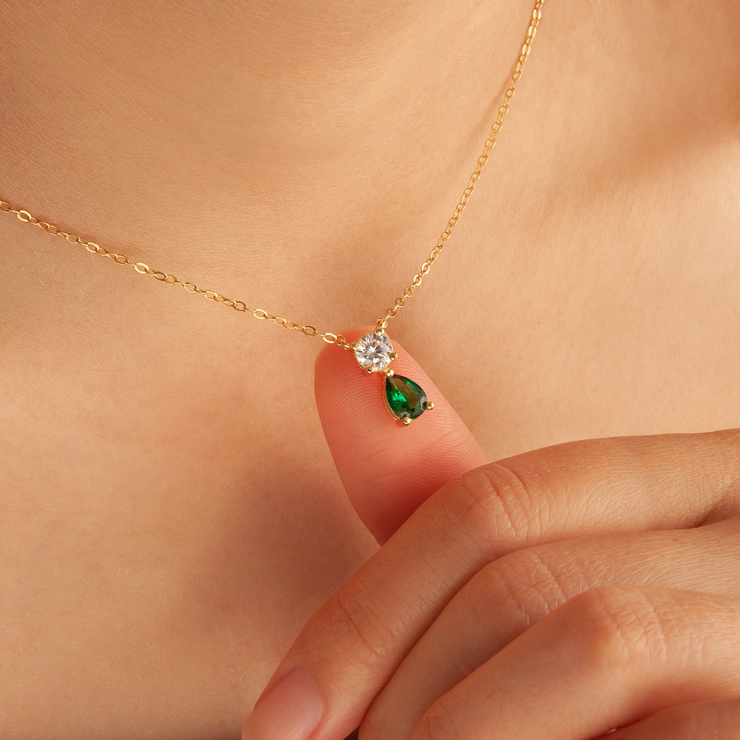 Birthstone Teardrop Necklace