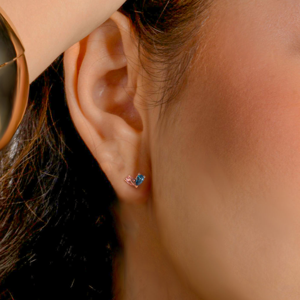 Heart Birthstone Earrings