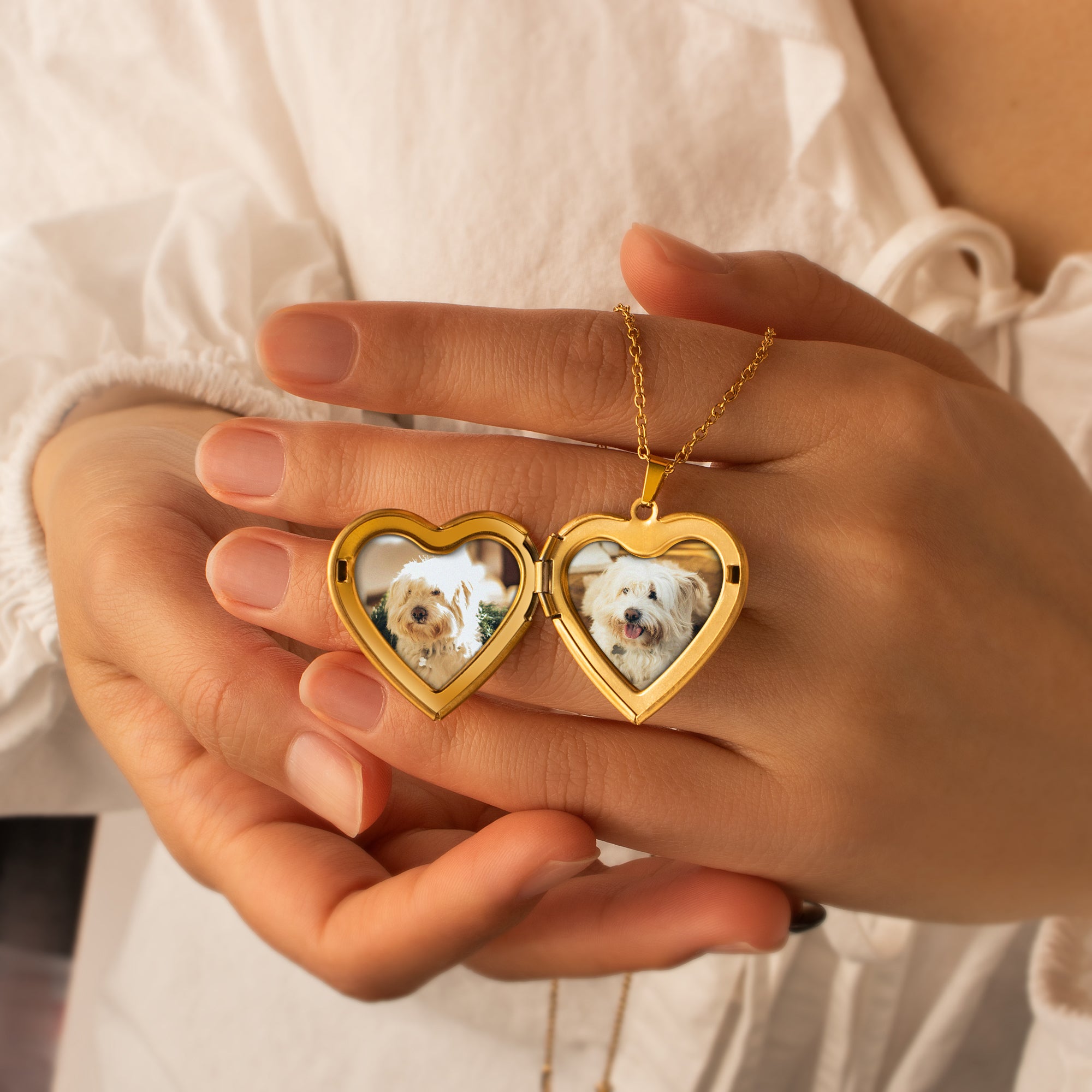 Custom Rose Photo Heart Locket