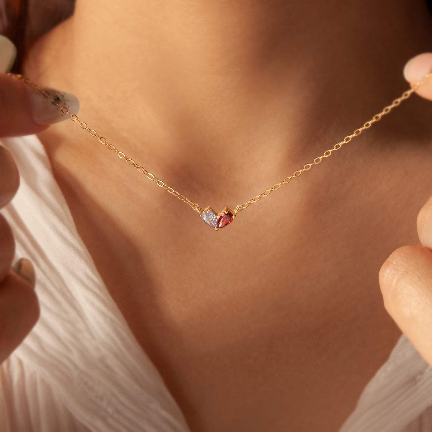 Birthstone Heart Necklace