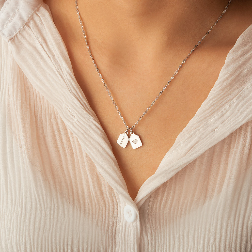 Custom Name Mini Tag Bar Necklace