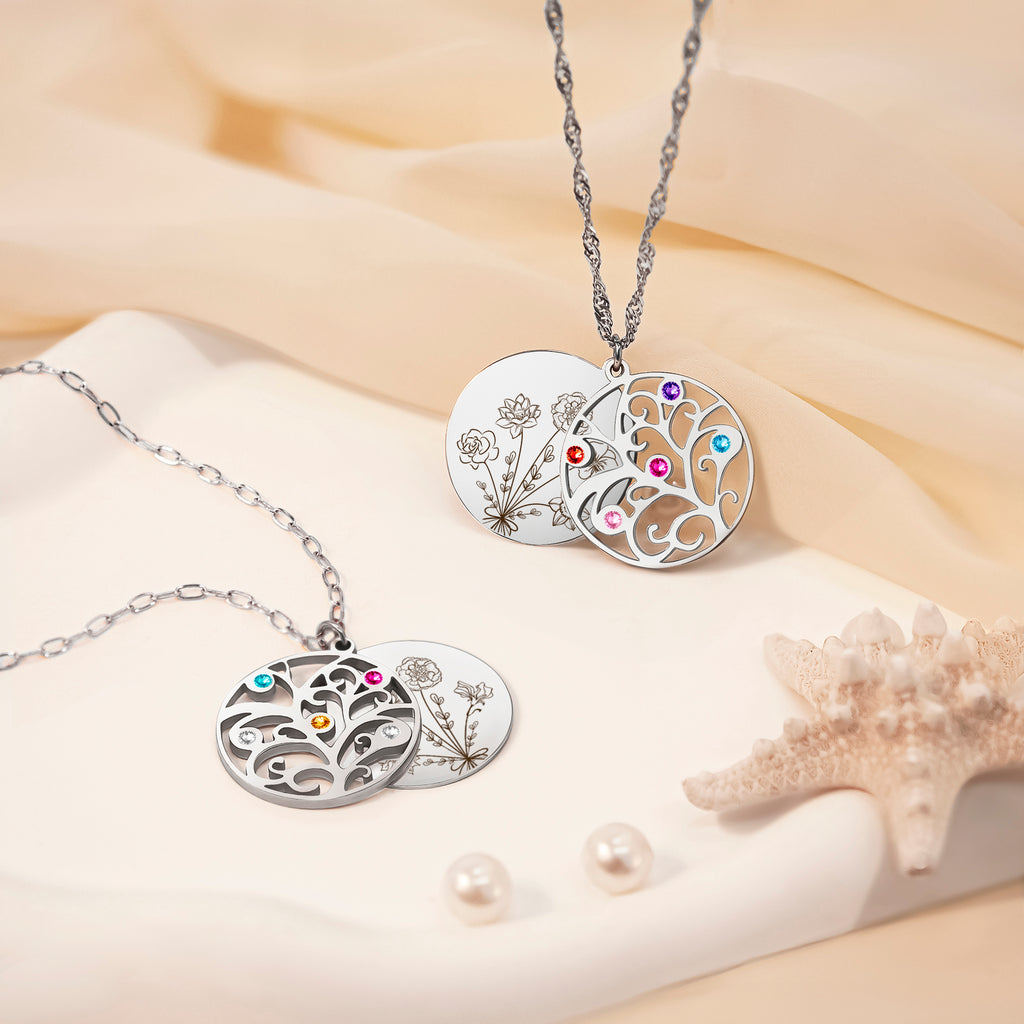 Build Your Own Bouquet Birthstone Tree of Life Necklace