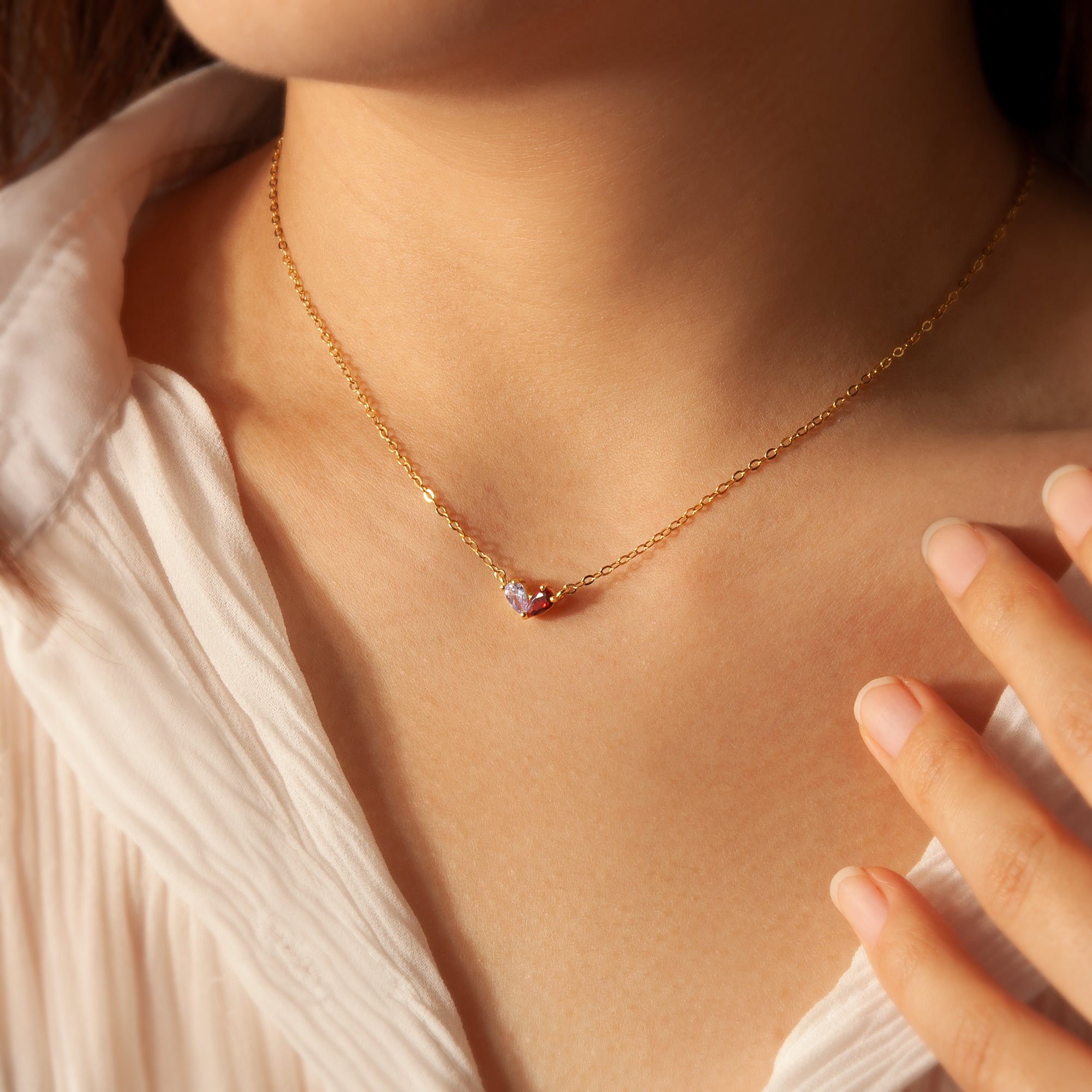 Birthstone Heart Necklace