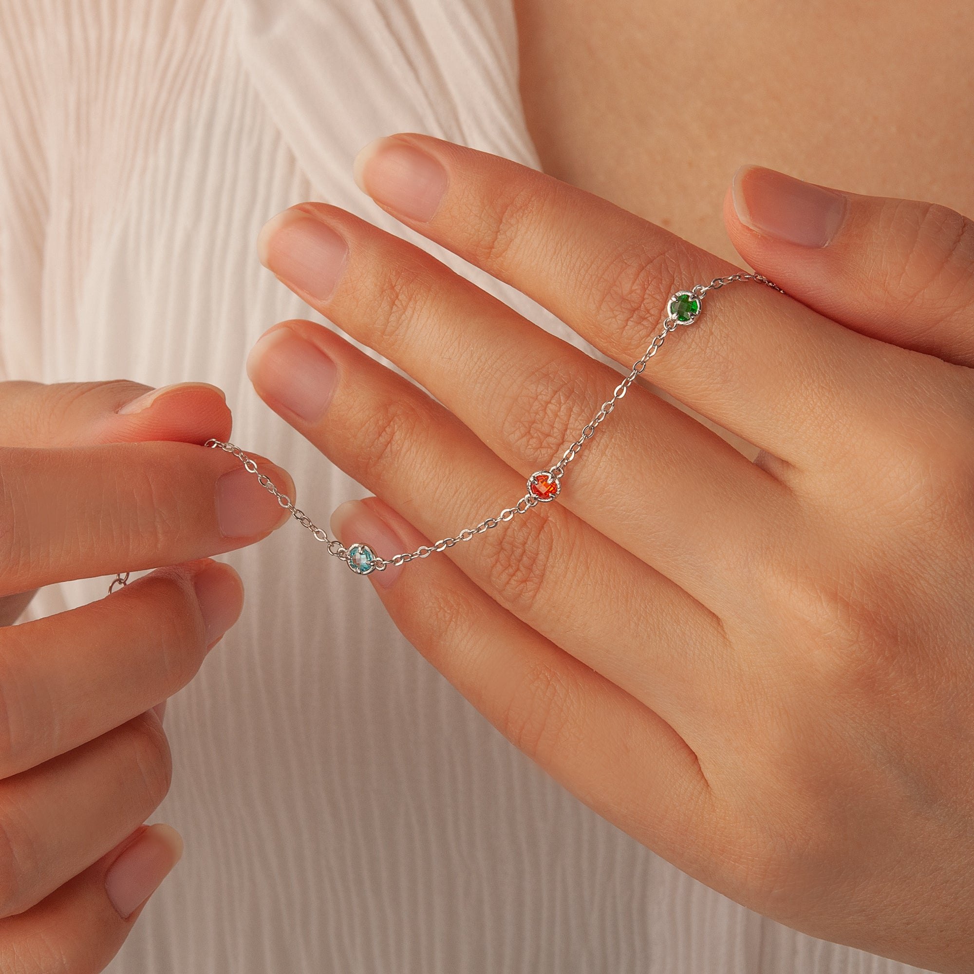 Custom 4mm Birthstone Bracelet