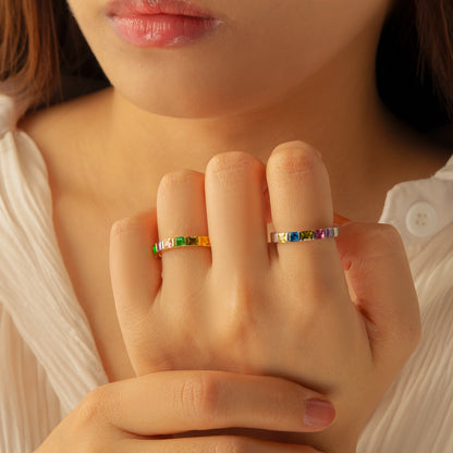 Personalized Wide Band Baguette Birthstone Ring