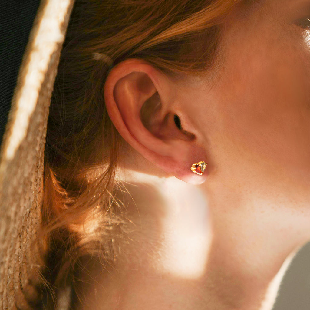 Heart Birthstone Earrings
