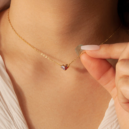 Birthstone Heart Necklace