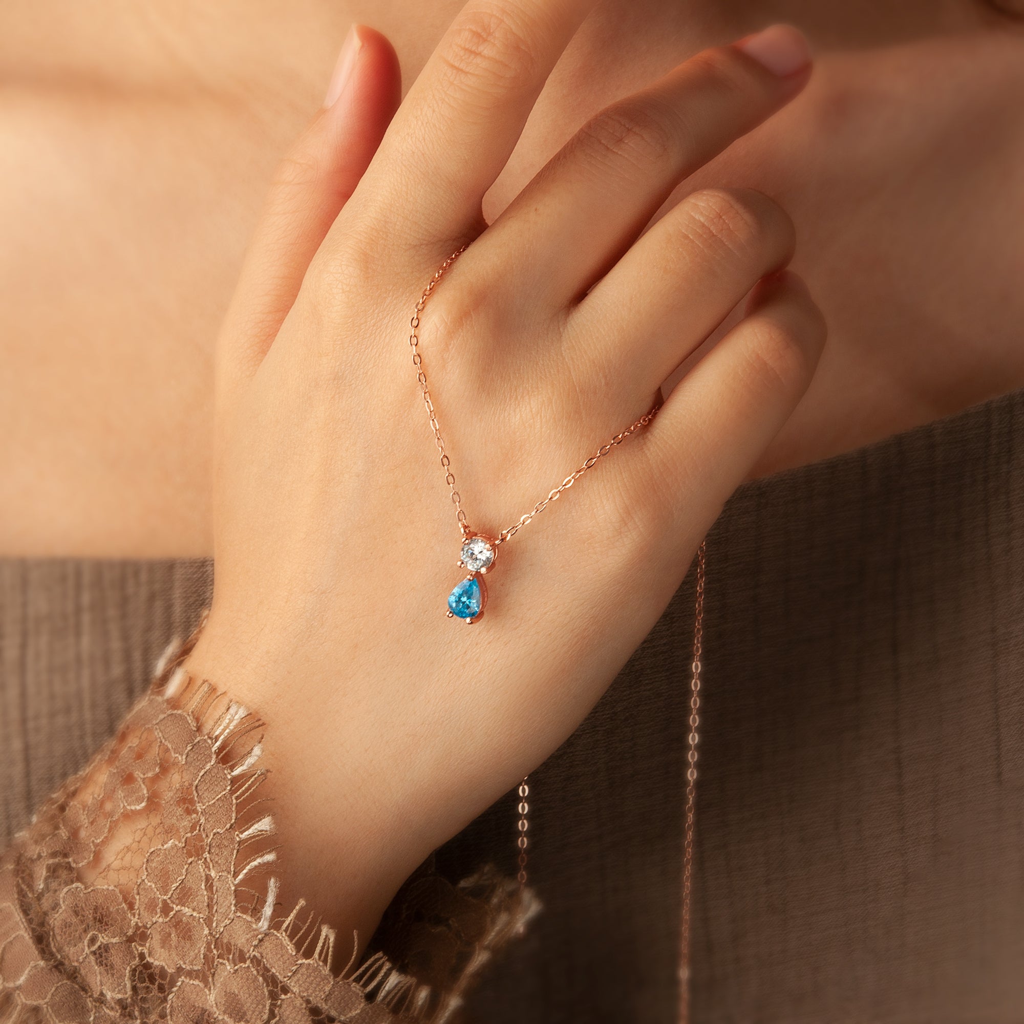 Birthstone Teardrop Necklace