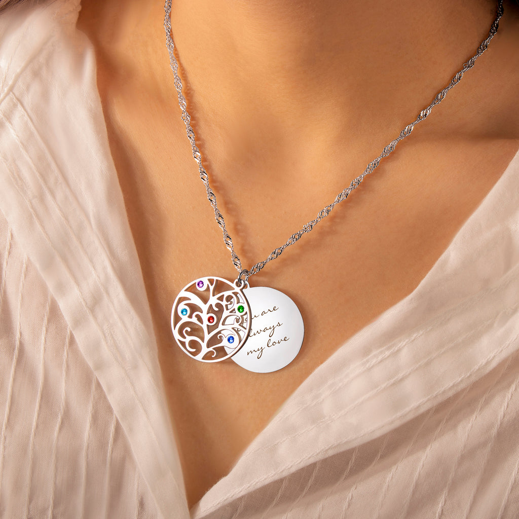 Custom Birthstone Tree of Life Necklace