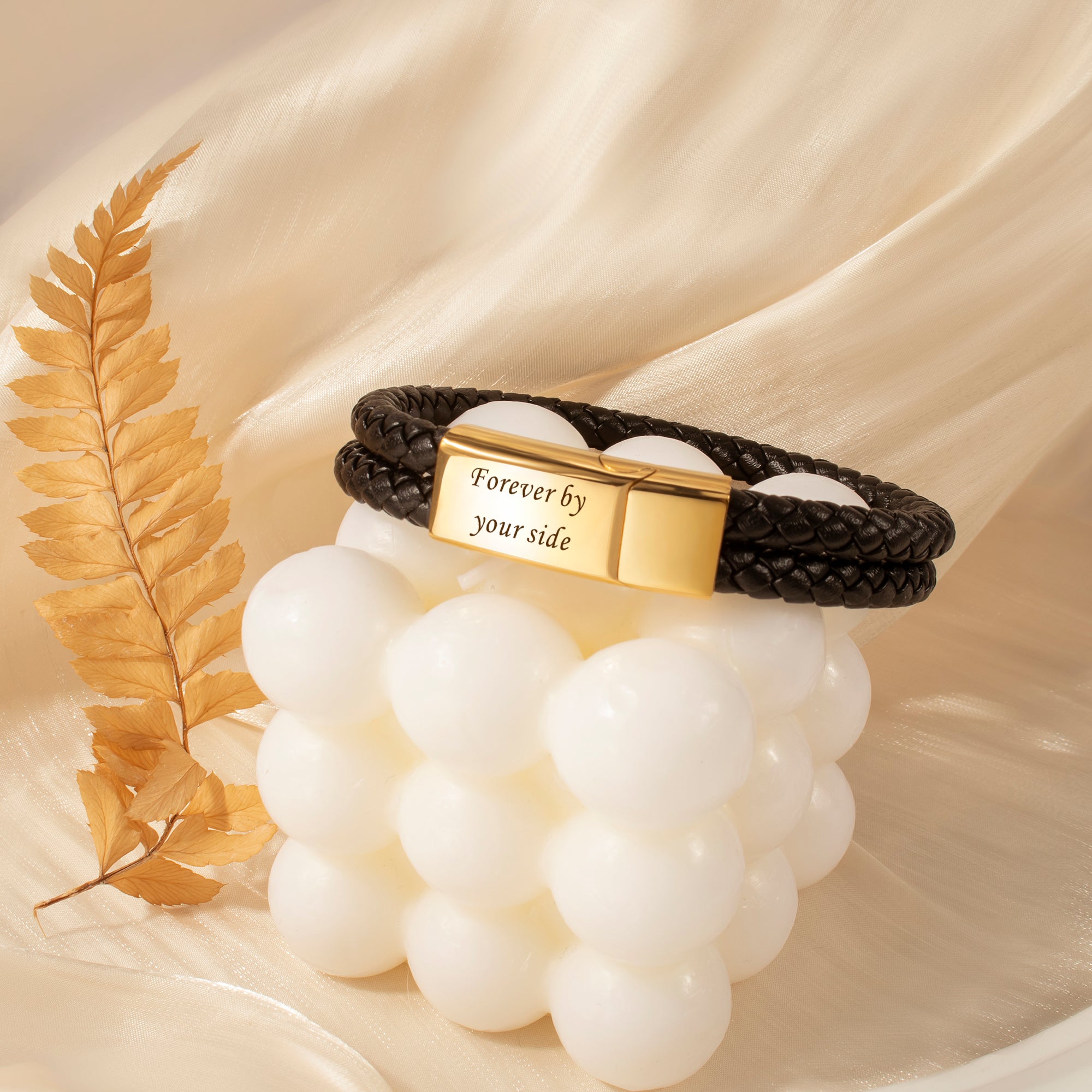 Custom Engraving Double Strap Leather Bracelet