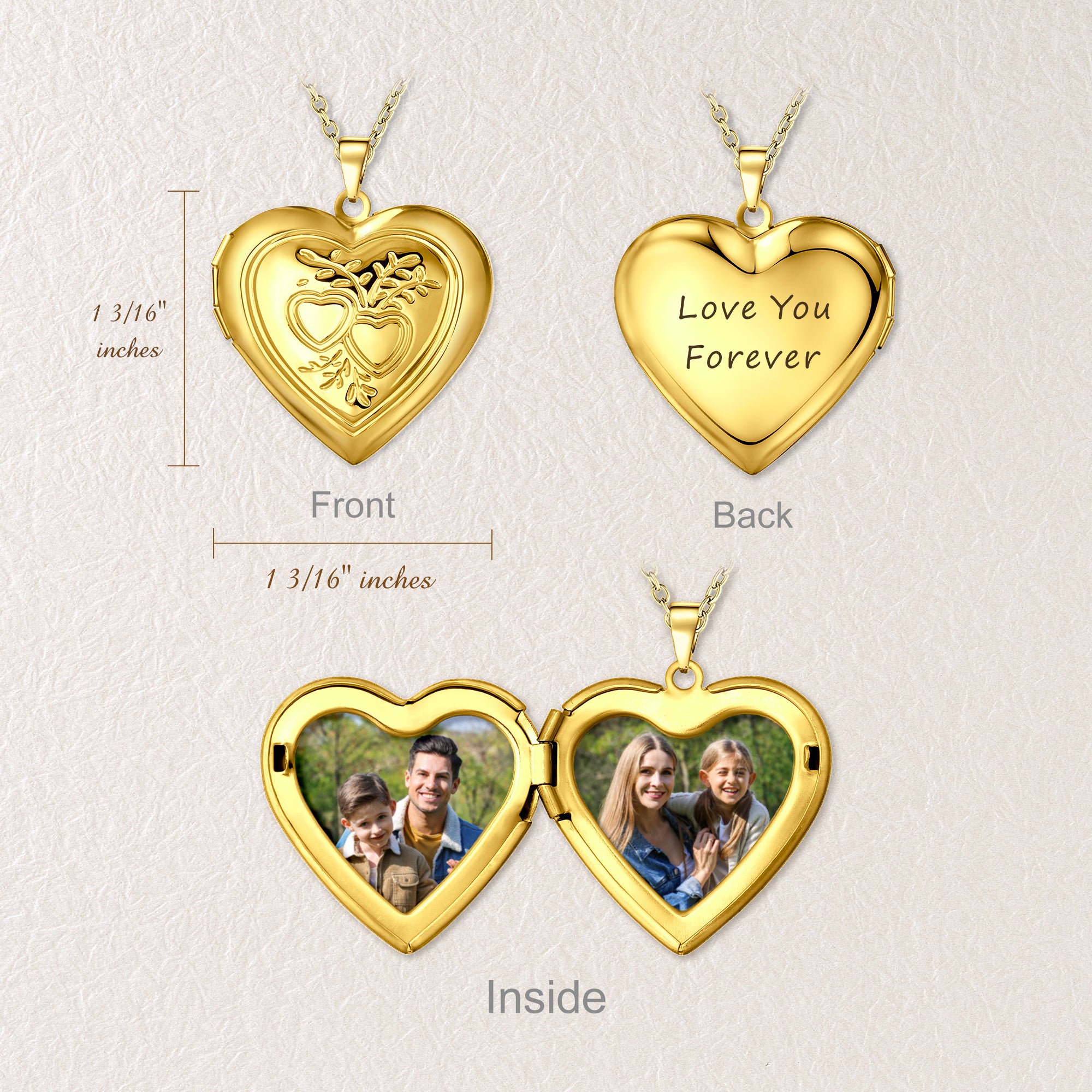 Double Hearts Pet Photo Locket