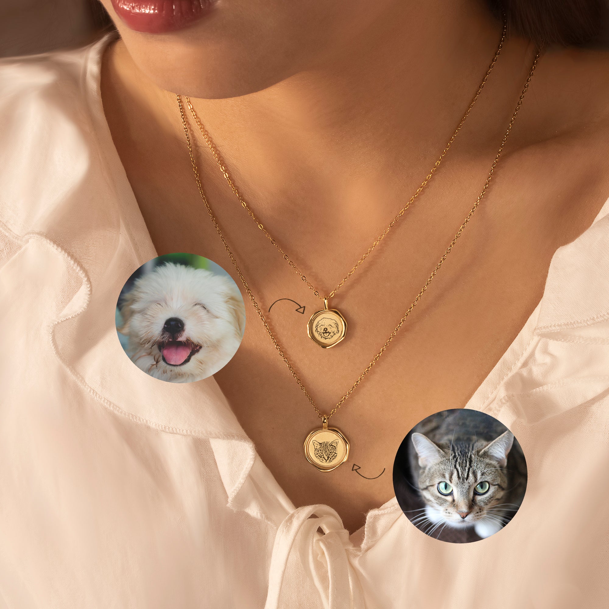 Pet Portrait Stamped Necklace