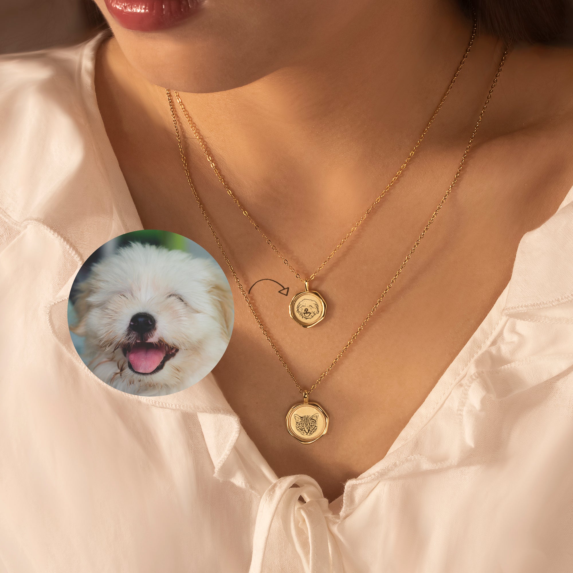 Pet Portrait Stamped Necklace
