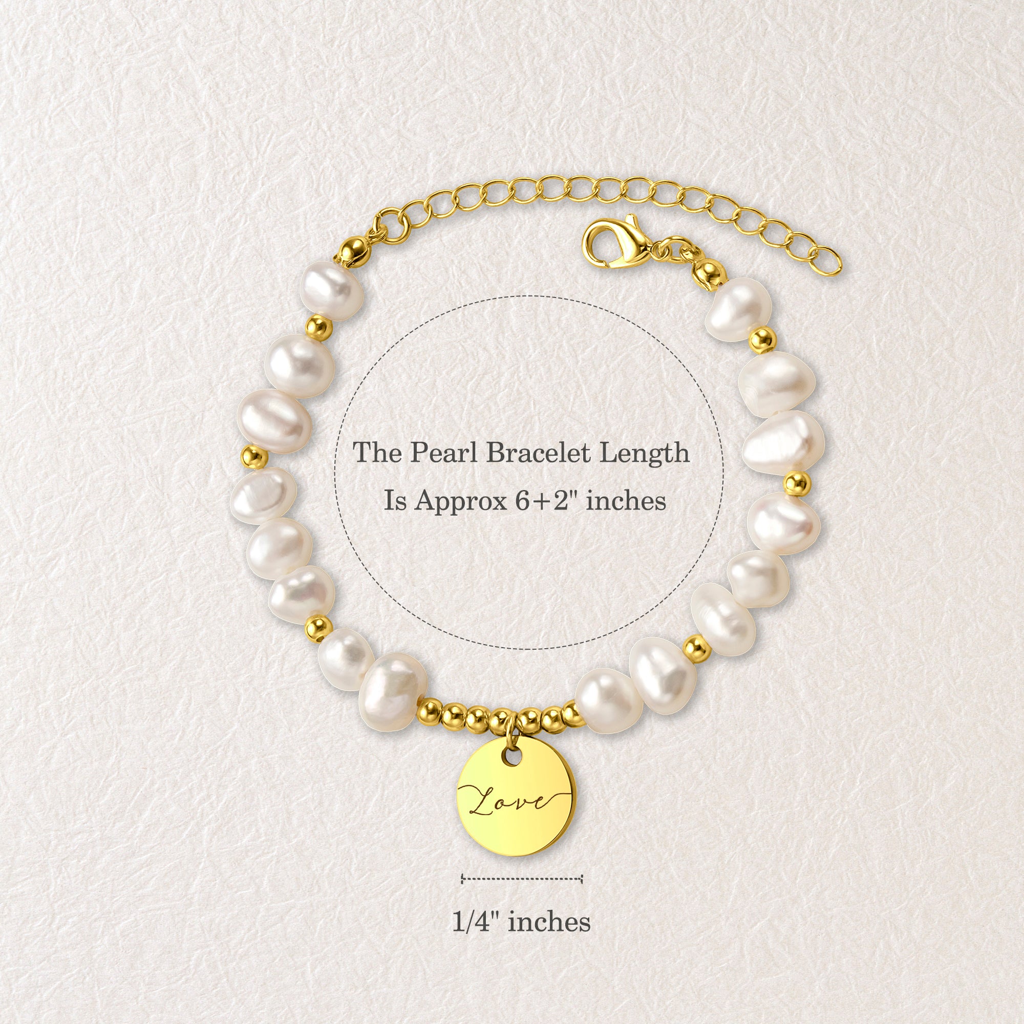 Personalized Round Pearl Bracelet