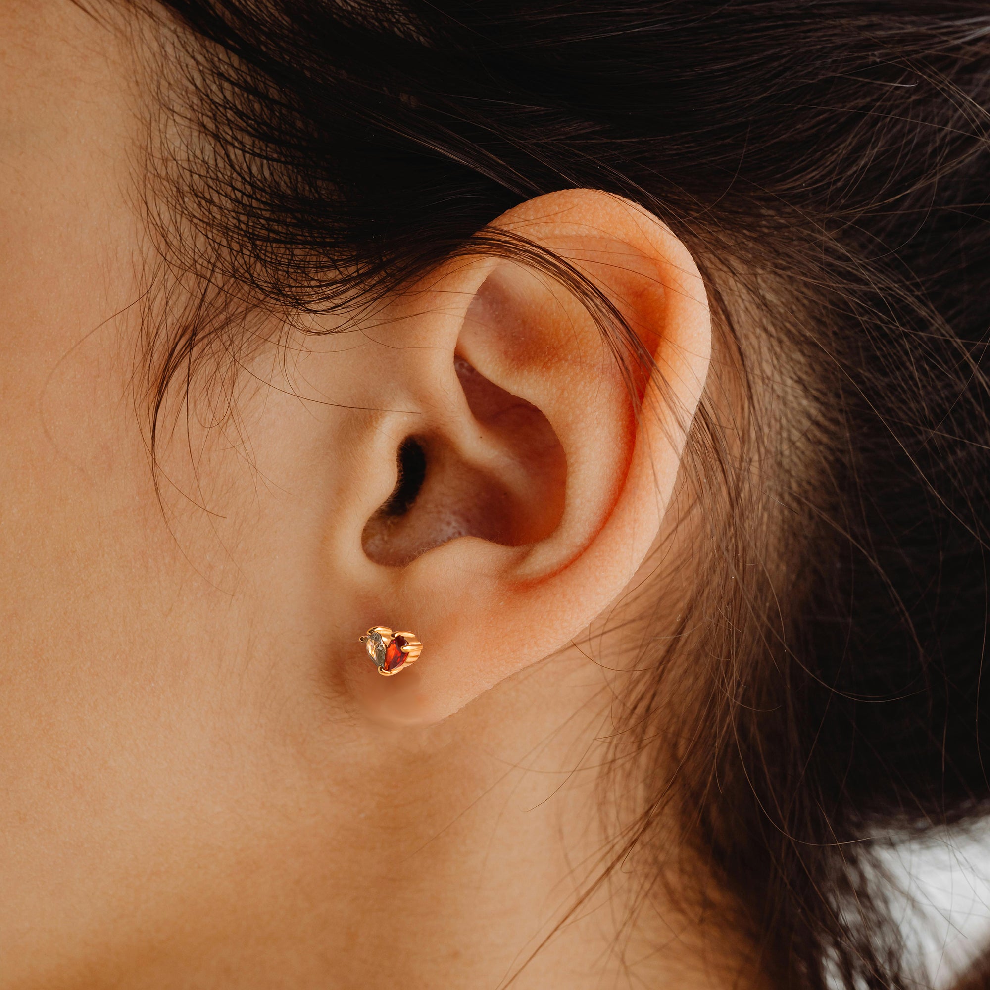 Heart Birthstone Earrings