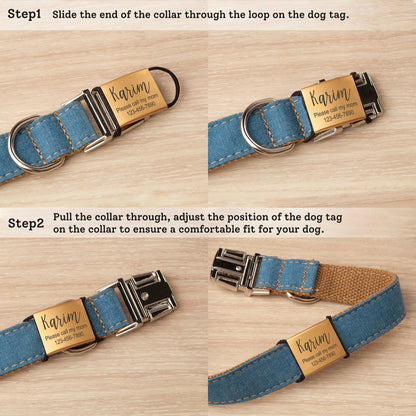 Custom Name Fabric Silent Slide-On Pet Tag