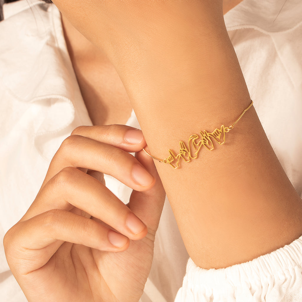 Custom Sign Language Bracelet