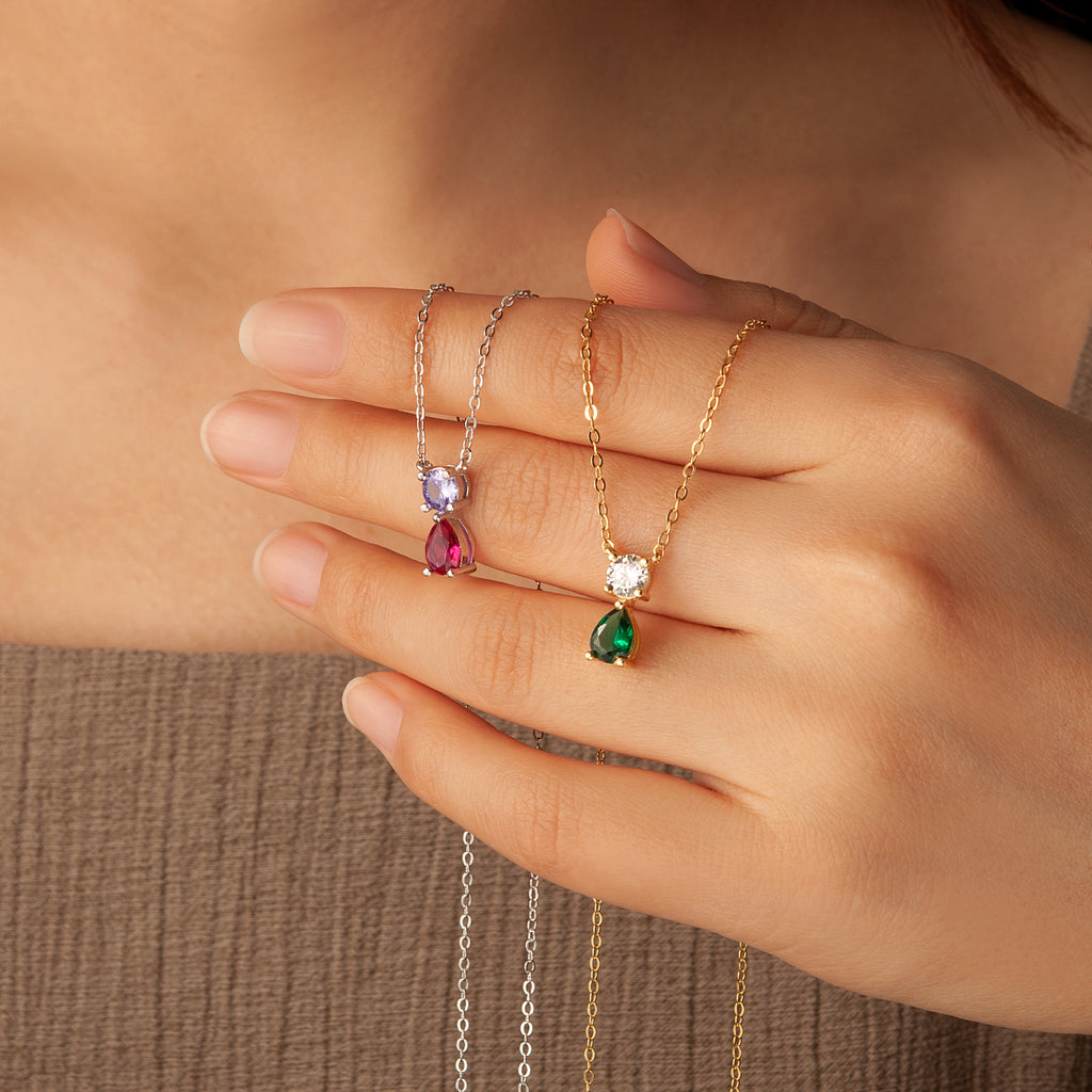 Birthstone Teardrop Necklace