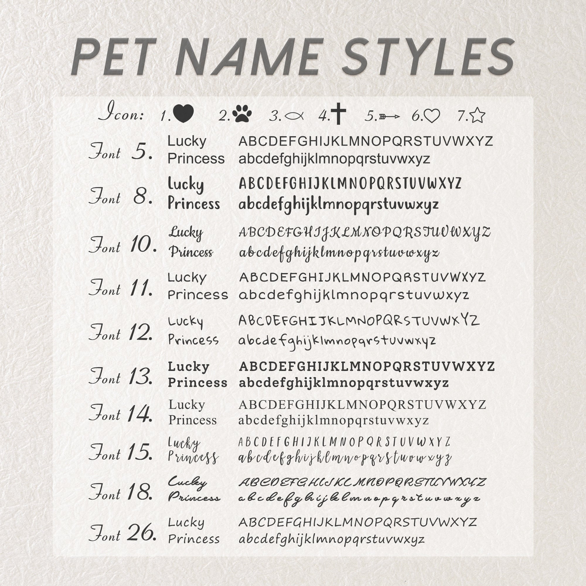 Frame and Pet's Name Fabric Slide On Pet Tag